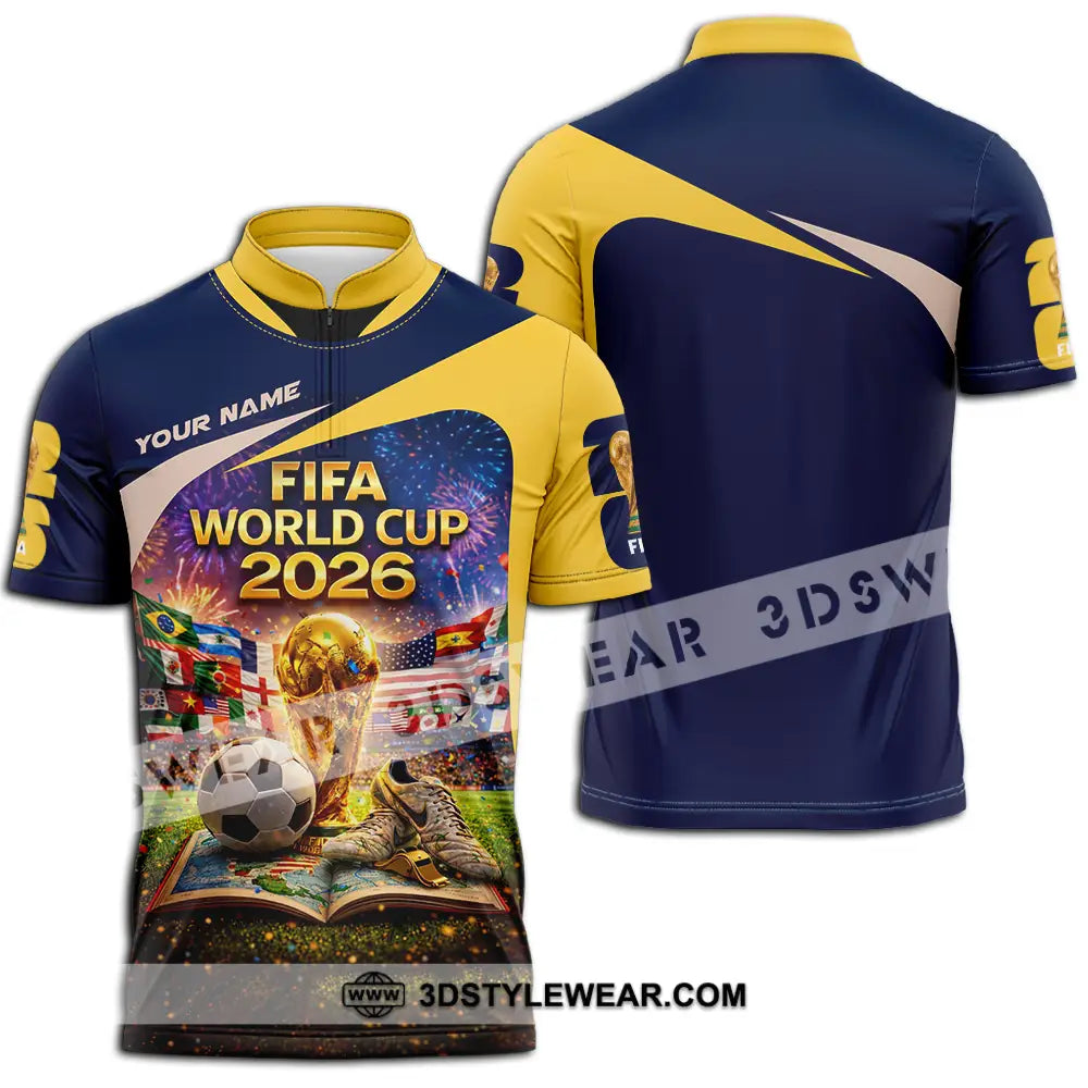 Unisex Shirt - Custom World Cup 2026 3D Shirt Zipper Polo Shirt / S T-shirt