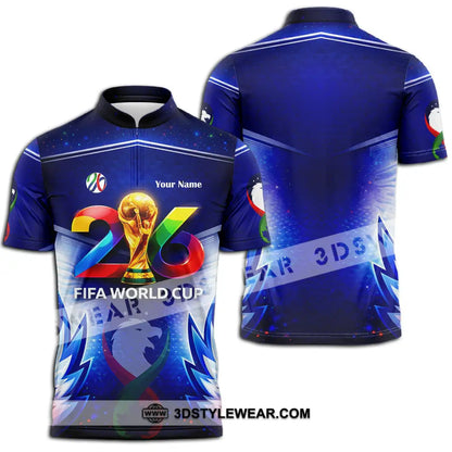 Unisex Shirt - Custom World Cup 2026 3D Shirt Zipper Polo Shirt / S T-shirt