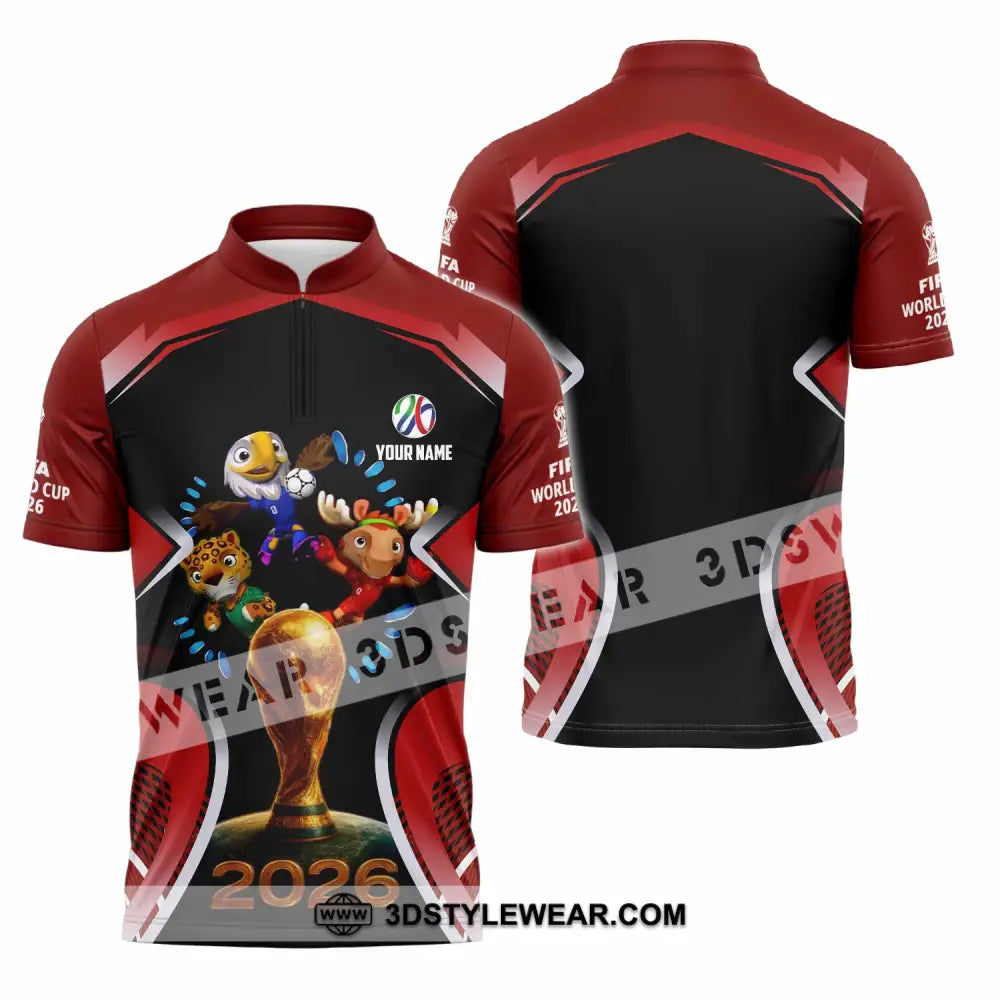 Unisex Shirt - Custom World Cup 2026 3D Shirt - Zipper Polo Shirt / S - T-shirt