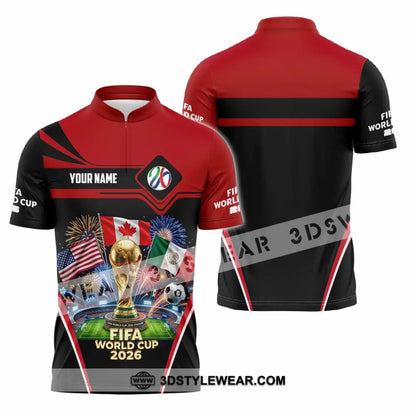Unisex Shirt - Custom World Cup 2026 3D Shirt Zipper Polo Shirt / S T-shirt