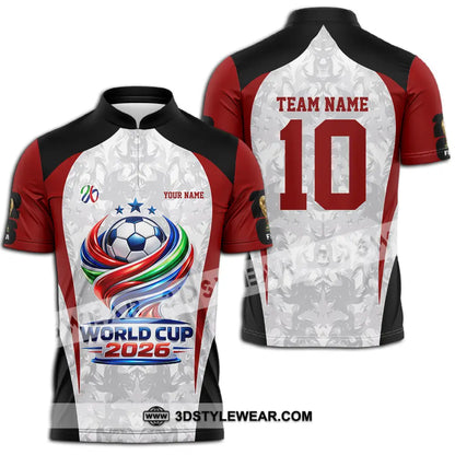 Unisex Shirt - Custom World Cup 2026 3D Shirt Zipper Polo Shirt / S T-shirt