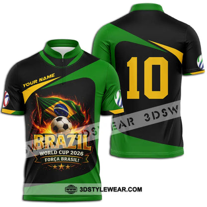 Unisex Shirt - Custom World Cup 2026 3D Shirt Zipper Polo Shirt / S T-shirt
