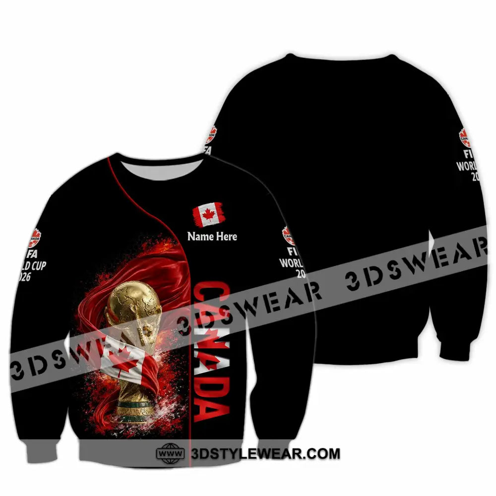 Unisex Shirt - Custom World Cup 2026 Canada 3D Shirt Long Sleeve / S T-shirt