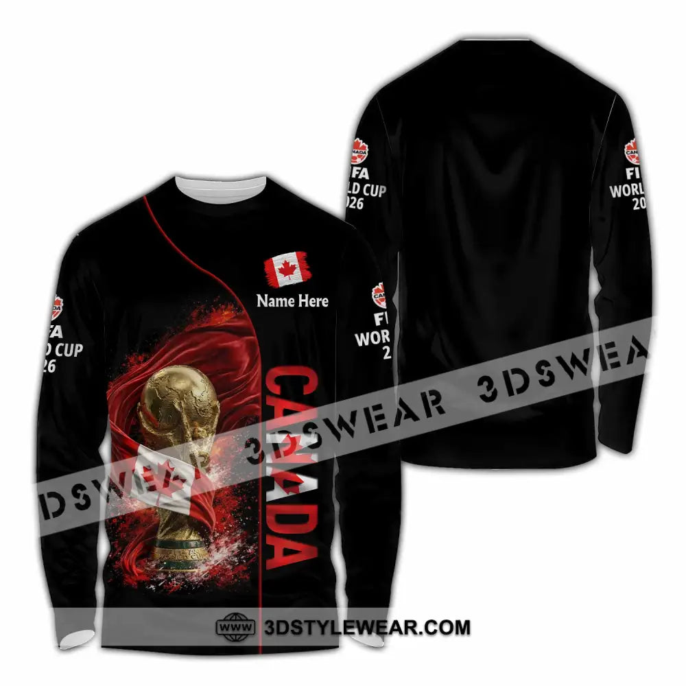 Unisex Shirt - Custom World Cup 2026 Canada 3D Shirt Long Sleeve Shirt / S T-shirt