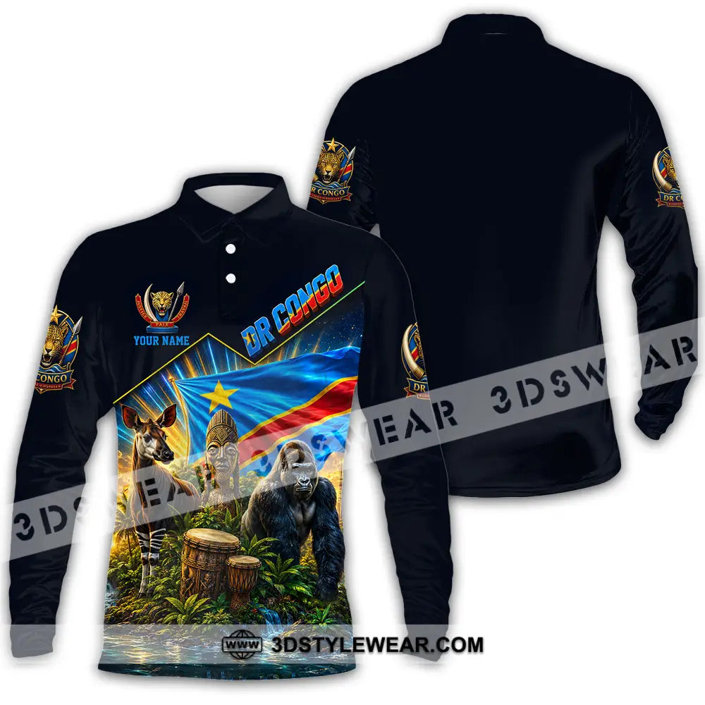 Unisex Shirt - Custom World Cup 2026 Dr Congo Shirt - Long Sleeve Polo / S - T-shirt