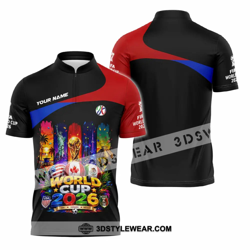 Unisex Shirt - Custom World Cup 2026 Shirt - Zipper Polo Shirt / S - T-shirt