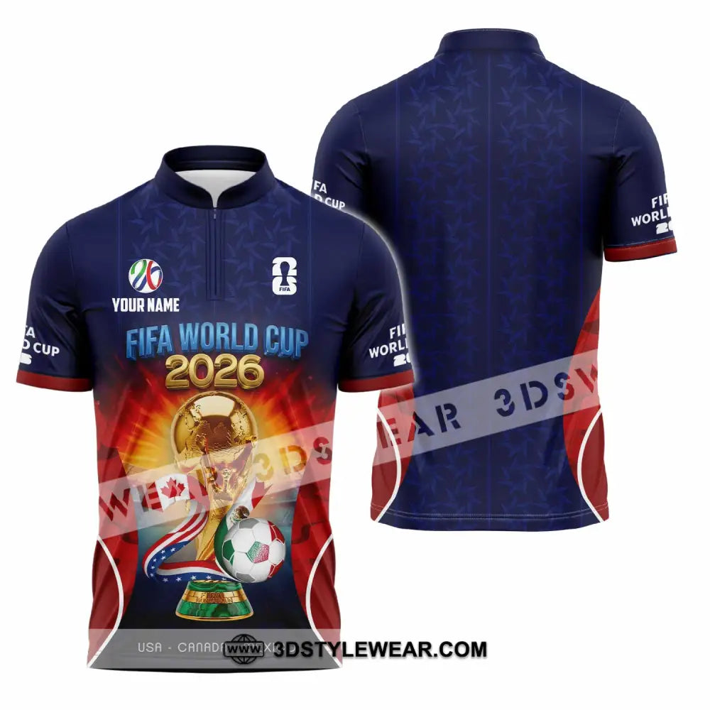 Unisex Shirt - Custom World Cup 2026 Shirt - Zipper Polo Shirt / S - T-shirt