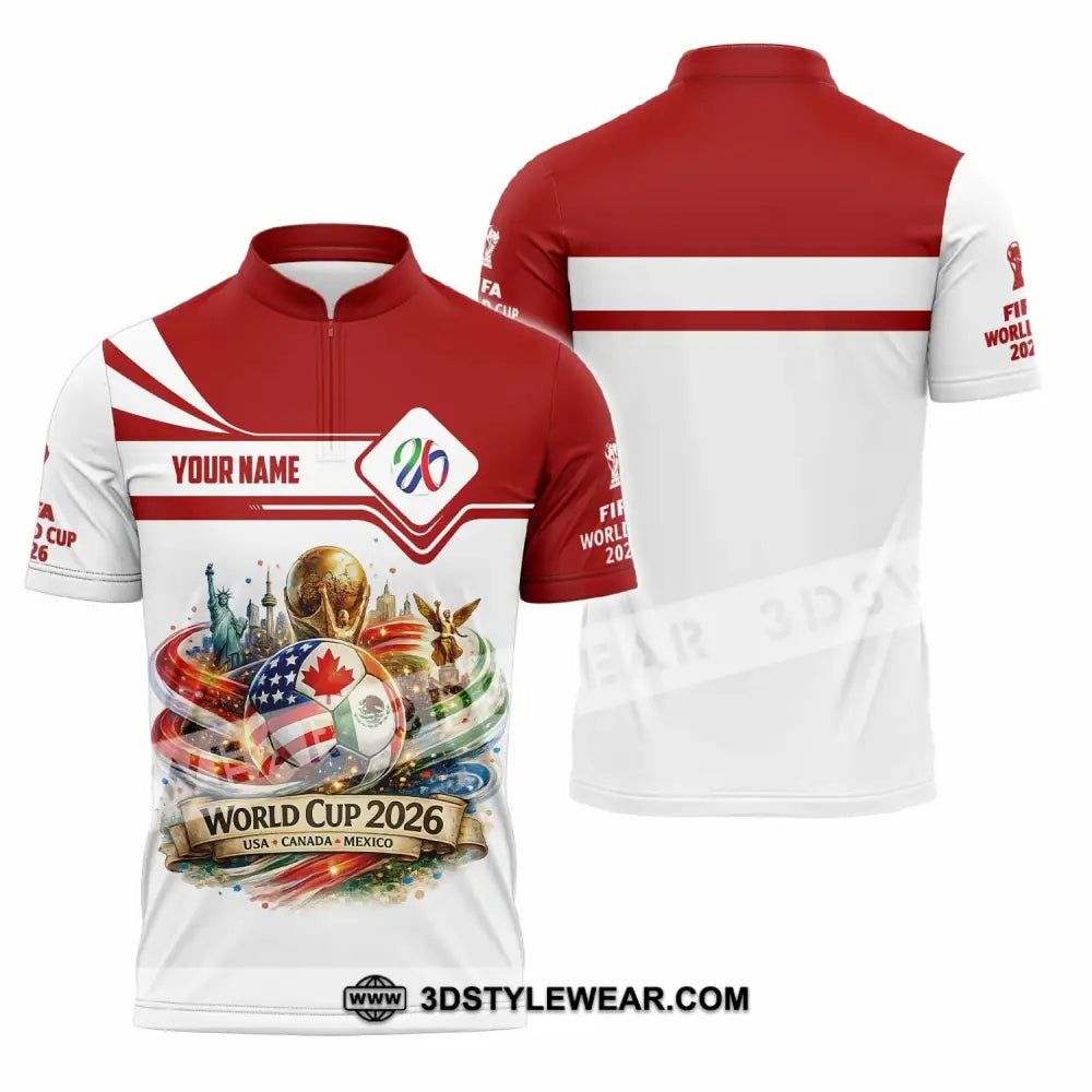 Unisex Shirt - Custom World Cup 2026 Shirt - Zipper Polo Shirt / S - T-shirt