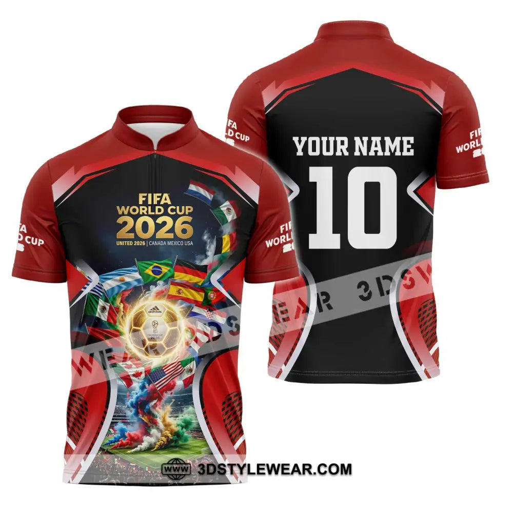 Unisex Shirt - Custom World Cup 2026 Shirt - Zipper Polo Shirt / S - T-shirt