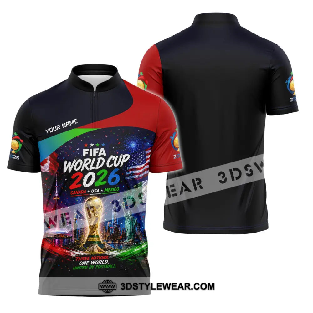 Unisex Shirt - Custom World Cup 2026 Shirt - Zipper Polo Shirt / S - T-shirt