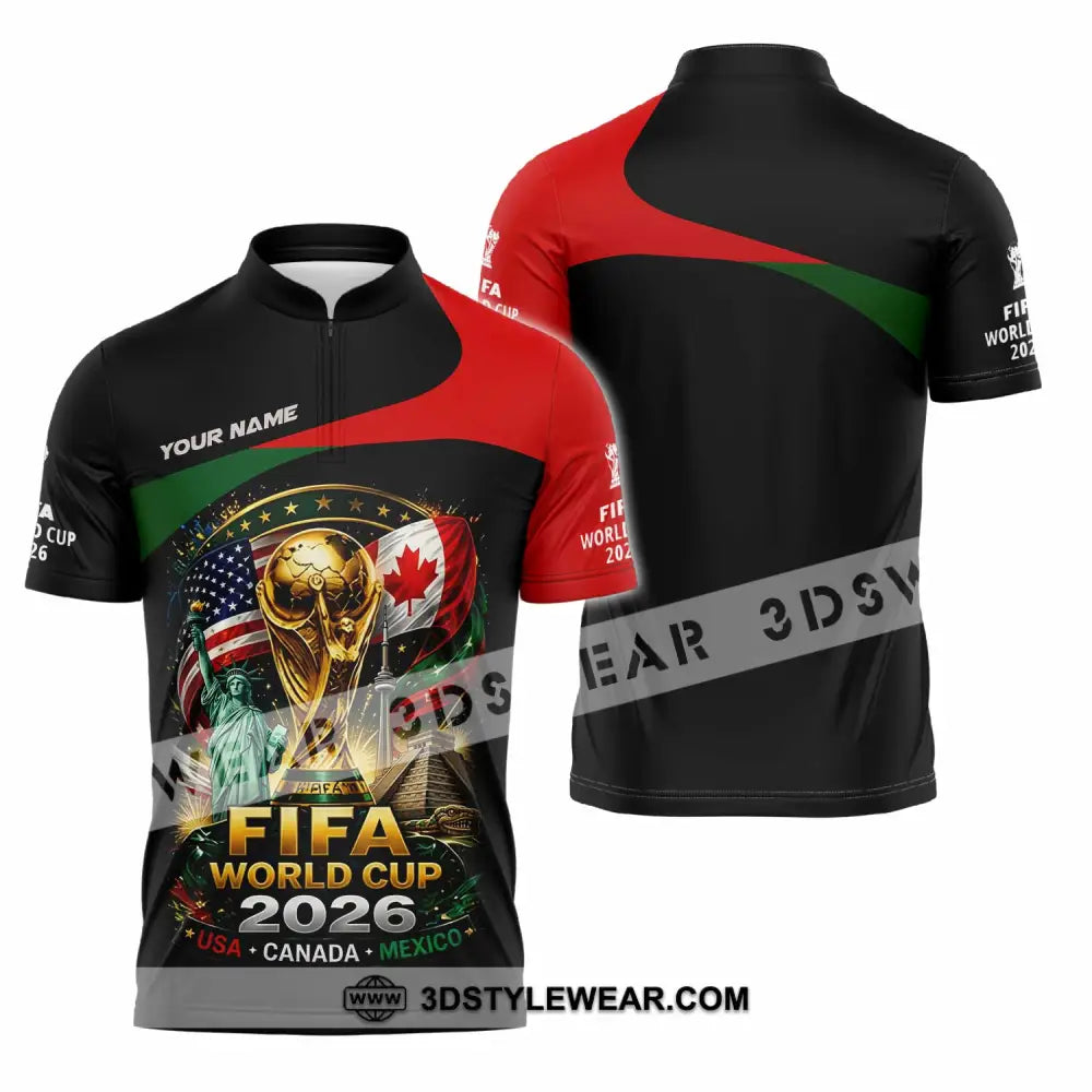 Unisex Shirt - Custom World Cup 2026 Shirt - Zipper Polo Shirt / S - T-shirt