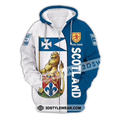 Unisex Shirt Scotland Proud To Be Scottish T-Shirt Forever Zipper Hoodie / S