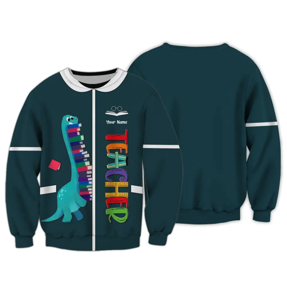 Unisex Shirt Teacher Hoodie Dinosaur Gift For Teachers Long Sleeve / S T-Shirt
