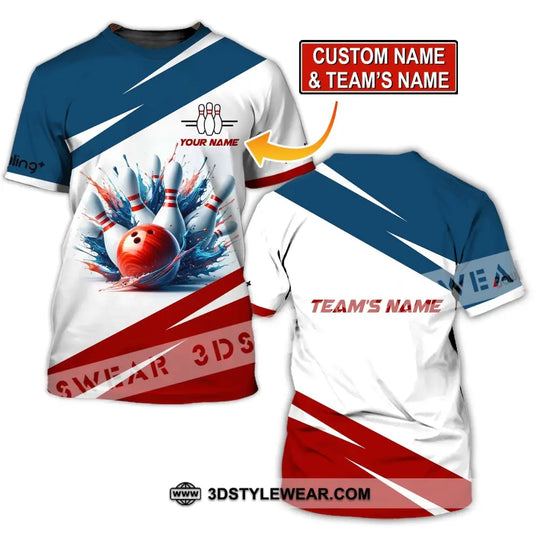 Unisex T-Shirt, Custom Name and Team Name Bowling T-Shirt, Bowling Club, Shirt For Bowling Lovers style option 1