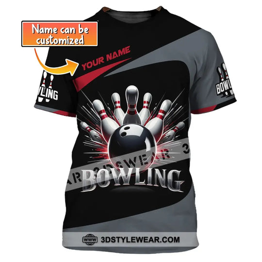 Unisex T-Shirt, Custom Name Bowling T-Shirt, Bowling Love Shirt, Shirt For Bowling Lovers style option 1