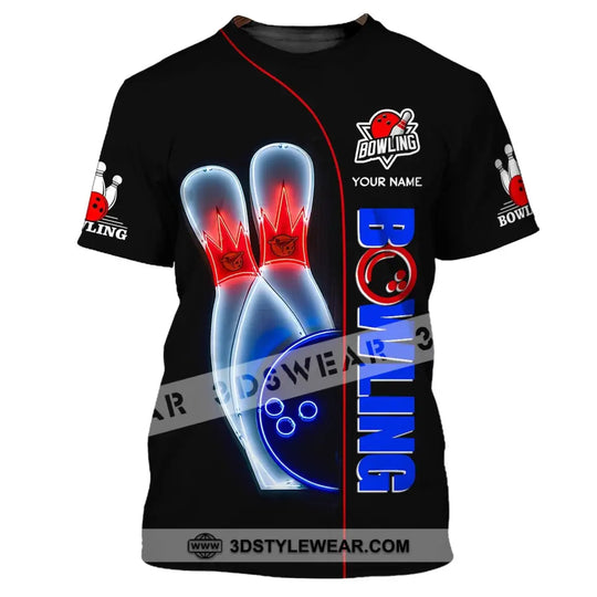 Unisex T-Shirt, Custom Name Bowling T-Shirt, Bowling Love, Shirt For Bowling Lovers style option 2