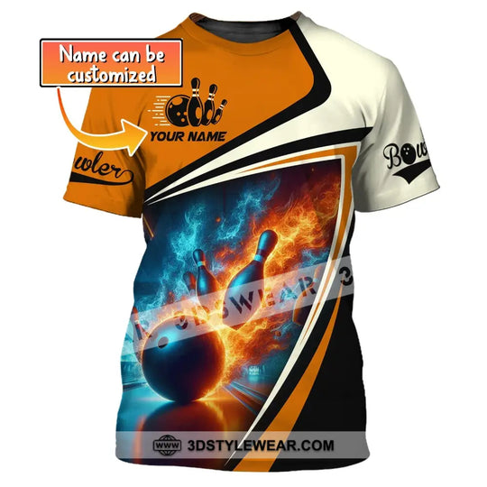 Unisex T-Shirt, Custom Name Bowling Polo Shirt, Bowler T-Shirt, Shirt For Bowling Lovers style option 2