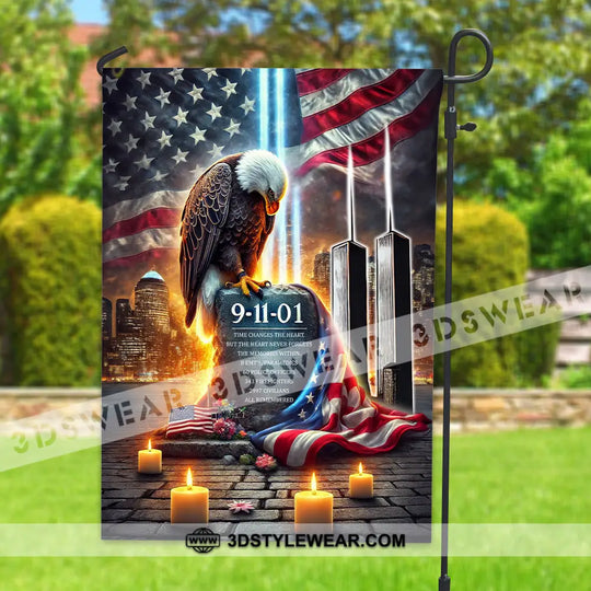 United States Flag, Fireman 911 Memorial - American Memorial Flag style option 4