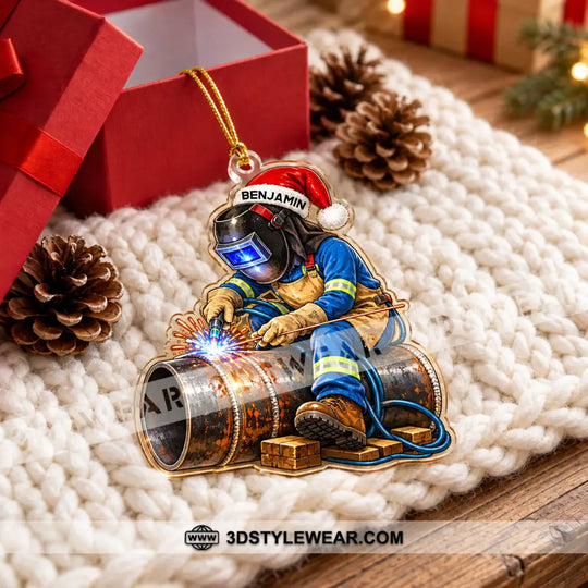 Welder Home Decor, Christmas Ornament, Personalized Ornament style option 3