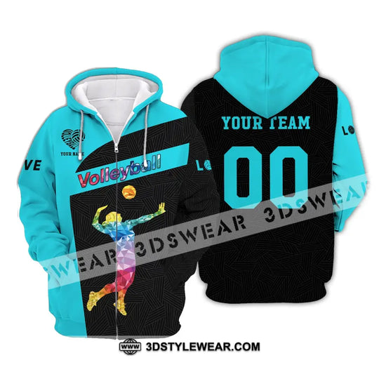 Woman Shirt, Custom Name and Number Volleyball Shirt, Volleyball Hoodie, T-Shirt for Volleyball Team, Gift for Volleyball Players style option 2