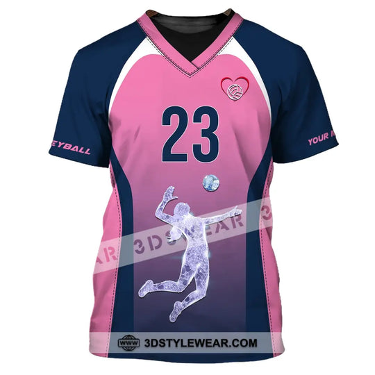 Woman Shirt, Custom Name and Number Volleyball Shirt, Volleyball Hoodie, Volleyball Team T-Shirt, Gift for Volleyball Players style option 1