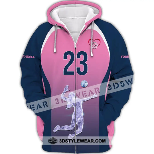 Woman Shirt, Custom Name and Number Volleyball Shirt, Volleyball Hoodie, Volleyball Team T-Shirt, Gift for Volleyball Players style option 2