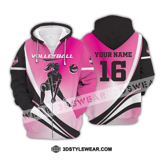 Woman Shirt, Custom Name and Number Volleyball Shirt, T-Shirt for Volleyball Club, Gift for Volleyball Players style option 3