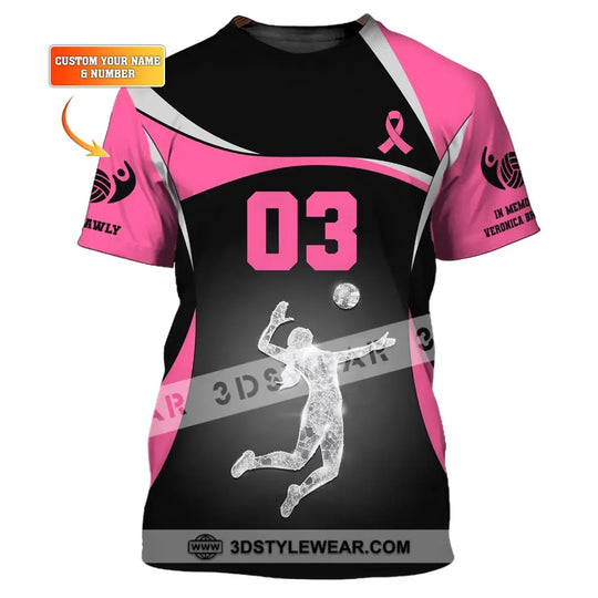 Woman Shirt, Custom Name and Number Volleyball Shirt, T-Shirt for Volleyball Team, Gift for Volleyball Players style option 1