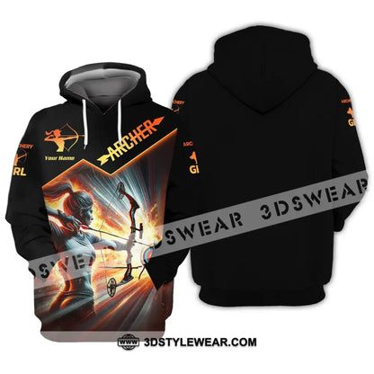 Woman Shirt Custom Name Archer Archery Girl For Lovers Hoodie / S T-Shirt