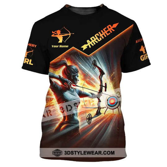 Woman Shirt, Custom Name Archer Shirt, Archery Girl, Shirt for Archery Lovers style option 2