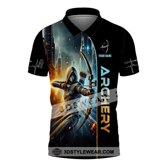 Woman Shirt, Custom Name Archer Shirt, Archery Polo Long Sleeve, Archer Gift style option 4