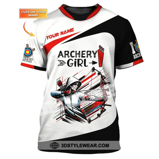 Woman Shirt, Custom Name Archery Shirt, Archery Girl, Shirt for Archery Lovers style option 1