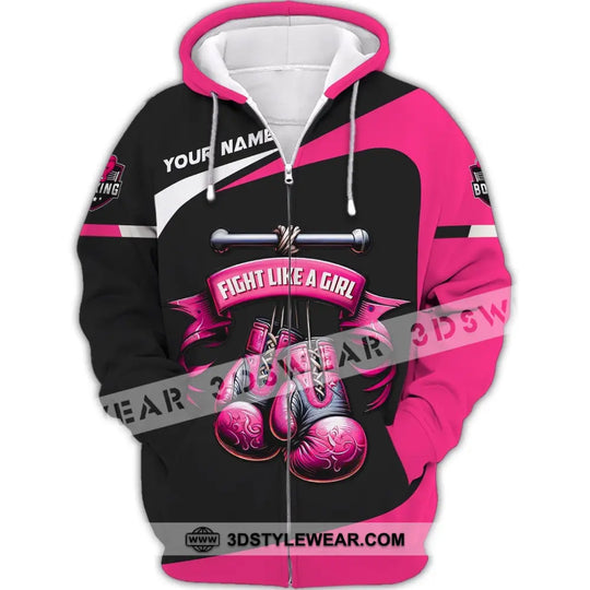 Woman Shirt, Custom Name Boxing T-Shirt, Boxing Hoodie Polo Shirt, Gift for Boxing Lover style option 3