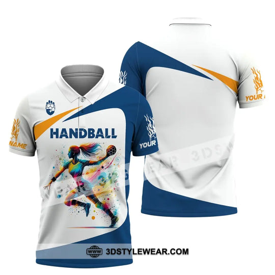 Woman Shirt, Custom Name Handball Player Shirt, Handball Hoodie Shirt Polo Long Sleeve, Gift for Handball Player style option 4