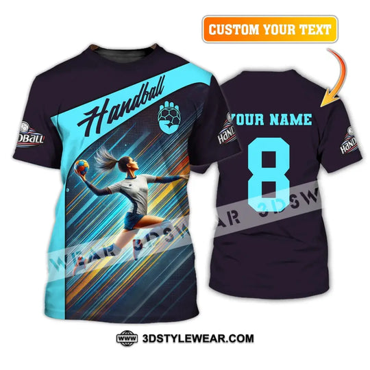 Woman Shirt, Custom Name Handball Shirt, Handball T-Shirt  Hoodie, Shirt for Handball Players style option 1