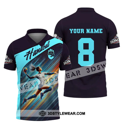 Woman Shirt Custom Name Handball T-Shirt Hoodie For Players Polo / S