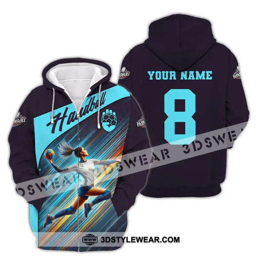 Woman Shirt, Custom Name Handball Shirt, Handball T-Shirt  Hoodie, Shirt for Handball Players style option 3