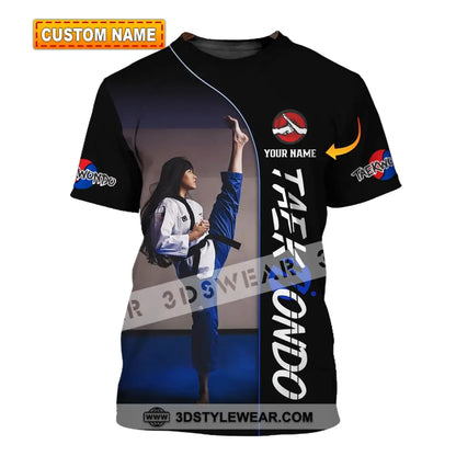 Woman Shirt Custom Name Taekwondo Shirt Taekwondo Hoodie Shirt Polo Long Sleeve Gift for Taekwondo Lovers - T-shirt