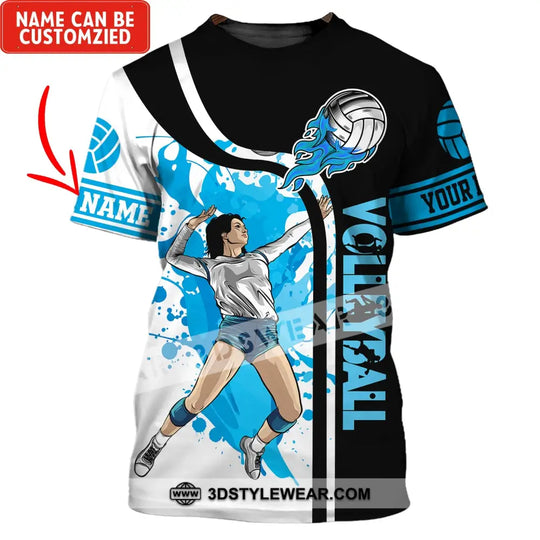 Woman Shirt, Custom Name Volleyball Hoodie, Volleyball T-shirt, Gift for Volleyball Player style option 1
