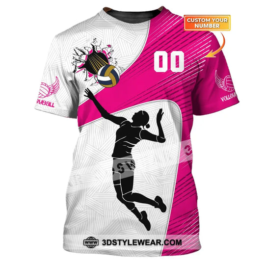 Woman Shirt, Custom Number Volleyball Shirt, T-Shirt for Volleyball Team, Gift for Volleyball Players style option 1