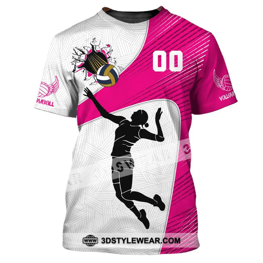 Woman Shirt, Custom Number Volleyball Shirt, T-Shirt for Volleyball Team, Gift for Volleyball Players style option 2