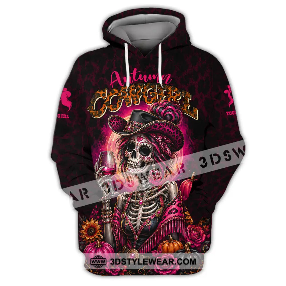 Women Shirt - Custom Autumn Cowgirl Shirt - Hoodie / S - T-shirt