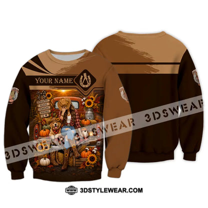 Women Shirt - Custom Autumn Cowgirl Shirt - Long Sleeve / S - T-shirt