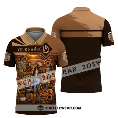 Women Shirt - Custom Autumn Cowgirl Shirt - Polo Shirt / S - T-shirt