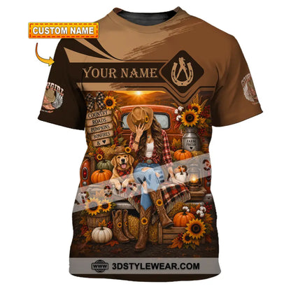Women Shirt - Custom Autumn Cowgirl Shirt - T-shirt