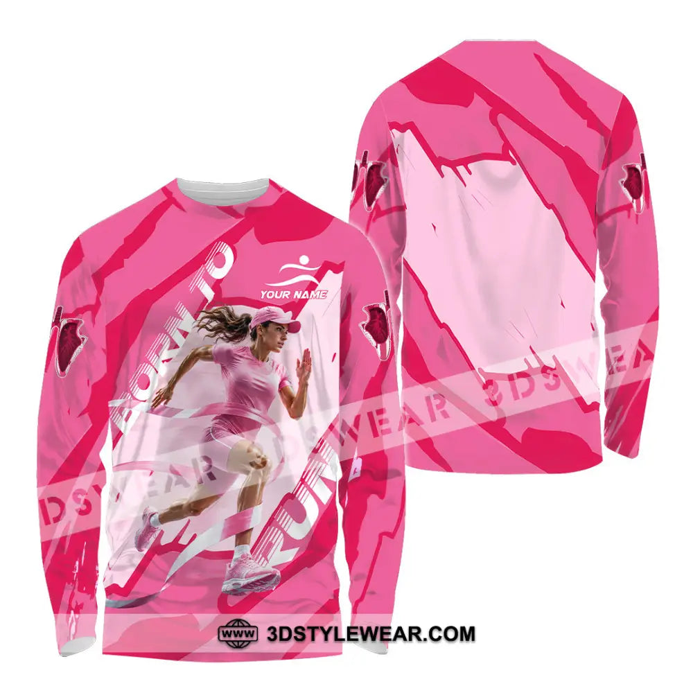 Women Shirt - Custom Born To Run Shirt - Long Sleeve Shirt / S - T-shirt