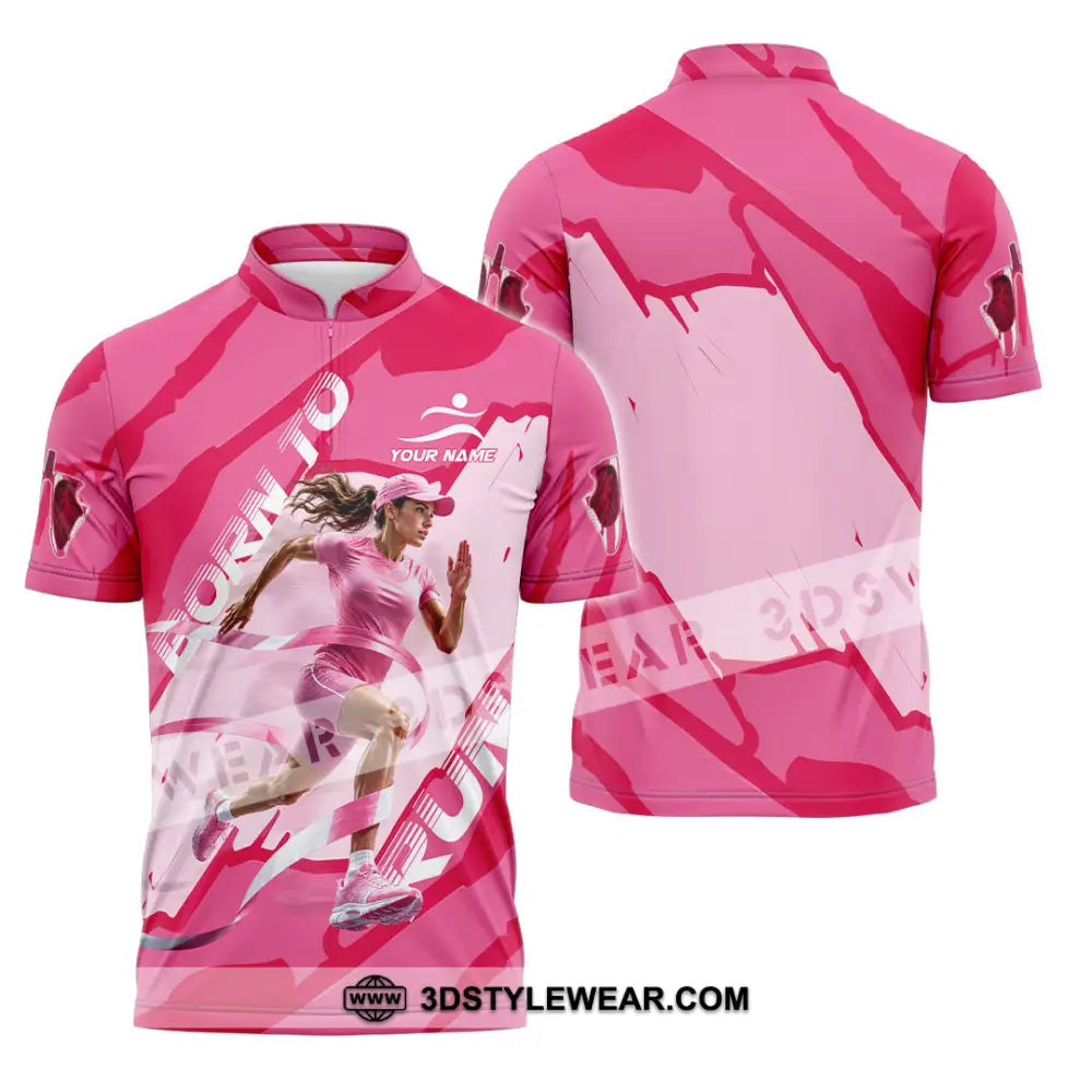 Women Shirt - Custom Born To Run Shirt - Zipper Polo Shirt / S - T-shirt