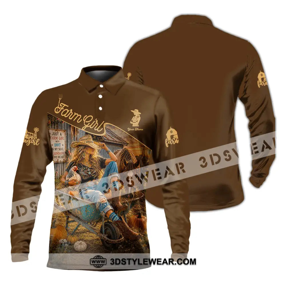 Women Shirt - Custom Cowgirl Shirt - Long Sleeve Polo / S - T-shirt