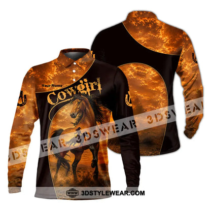 Women Shirt - Custom Cowgirl Shirt - Long Sleeve Polo / S - T-shirt
