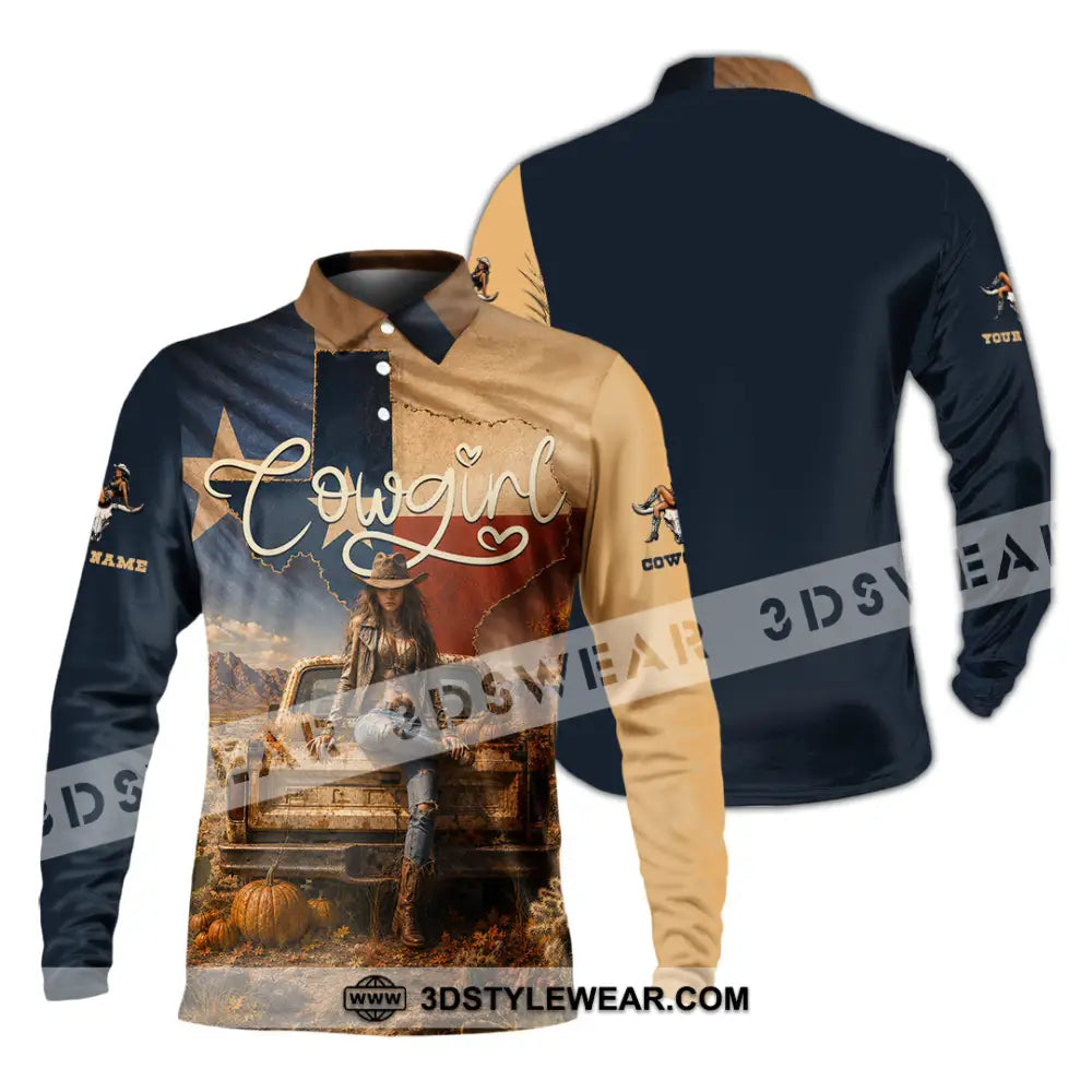 Women Shirt - Custom Cowgirl Shirt - Long Sleeve Polo / S - T-shirt